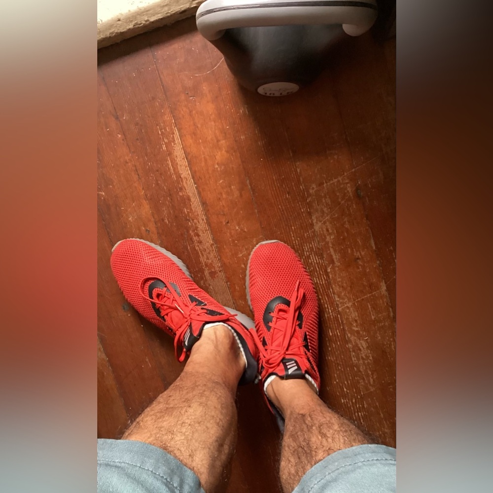 Adidas red Alpha Bounce